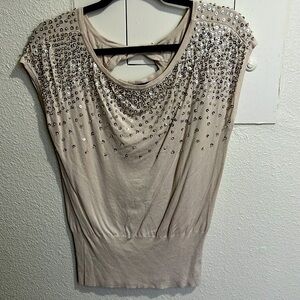 WHBM beaded sequins top size L